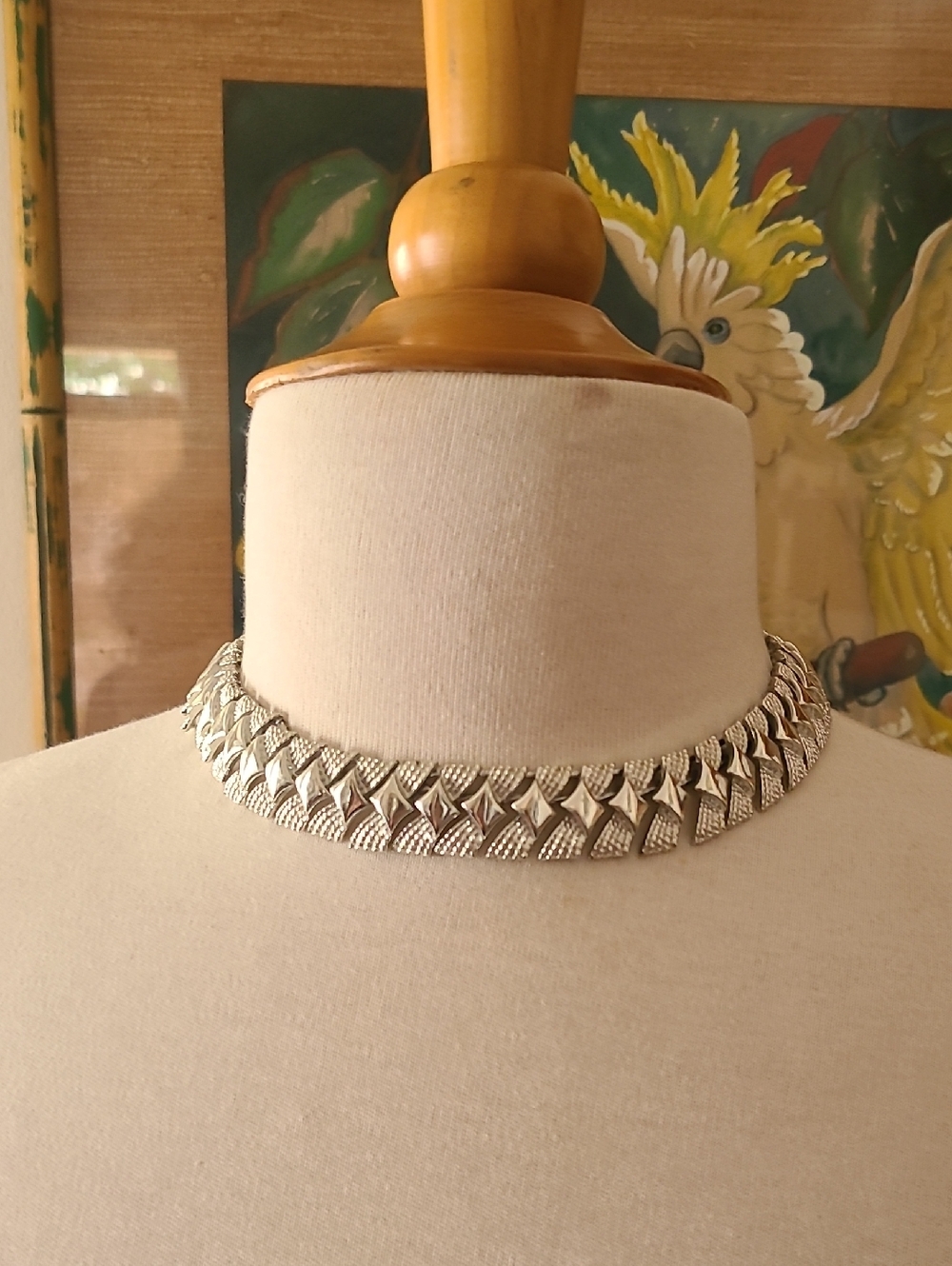 Vintage Signed Coro Mid-Century Silvertone Choker 17"